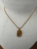 TULIP COIN NECKLACE- PLATED 18k GOLD