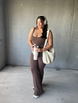 I AM "ME" ACTIVE BOOTY SCRUNCH JUMPSUIT- BROWN