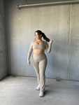 I AM "BEAUTIFUL" ACTIVE TOP- TAUPE
